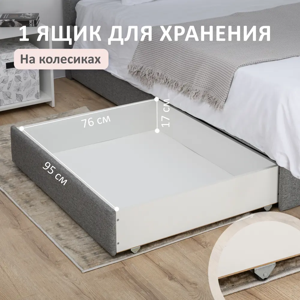 Фото 4 Кровать Romack 168 x 110 x 2080 см ДСП цвет рогожка грей Фото 4 Кровать Romack 168 x 110 x 2080 см ДСП цвет рогожка грей