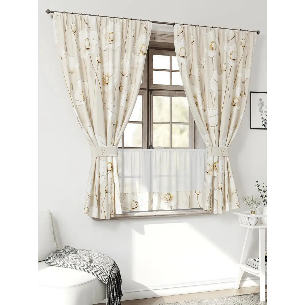 Фото 3 Комплект штор Comfy way Иномик - 52 CW705052-160 на шторной ленте 160x150 см цвет бежевый Фото 3 Комплект штор Comfy way Иномик - 52 CW705052-160 на шторной ленте 160x150 см цвет бежевый