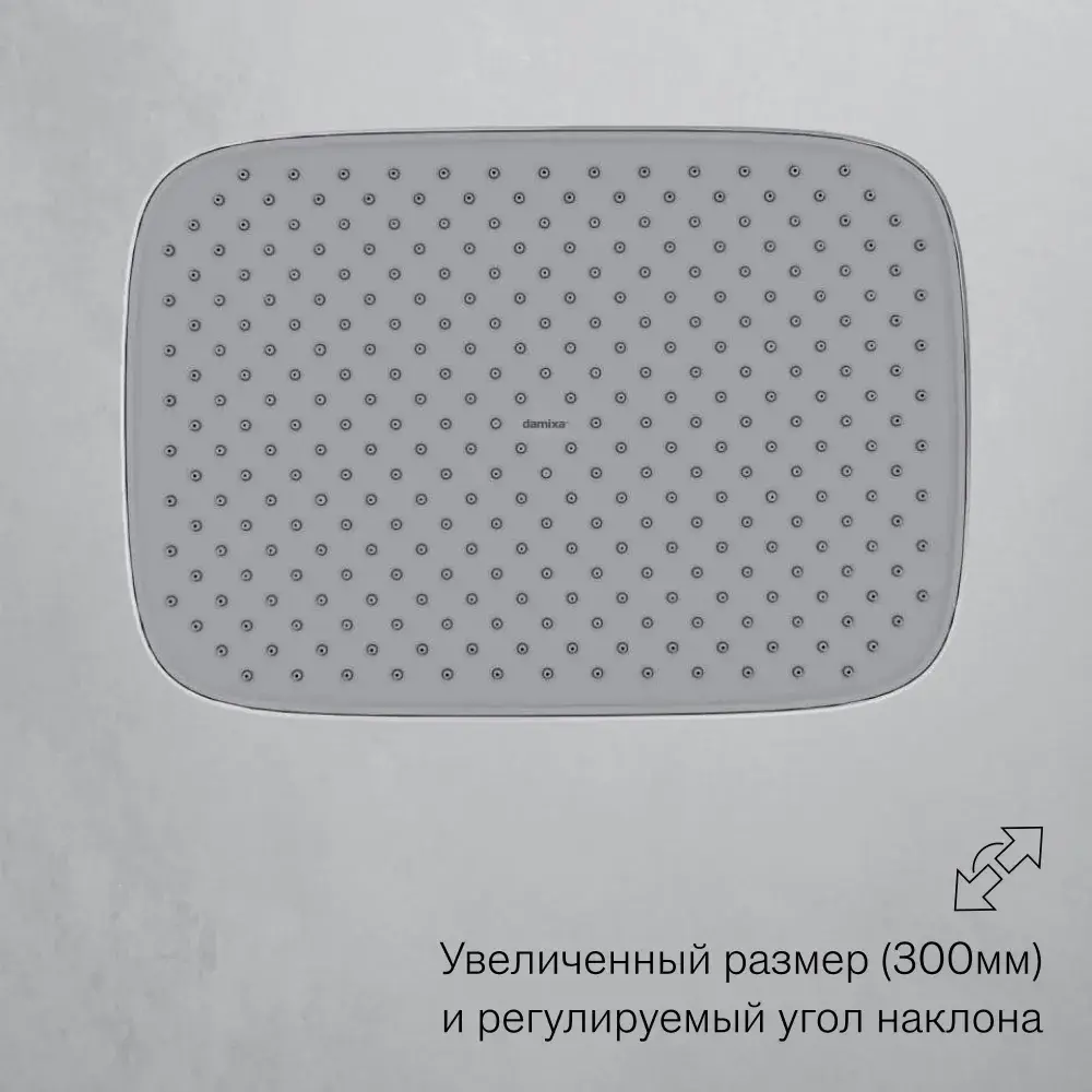 Фото 3 Лейка для верхнего душа Damixa Gala 953050000 тропический душ прямоугольная 21x30 см цвет хром Фото 3 Лейка для верхнего душа Damixa Gala 953050000 тропический душ прямоугольная 21x30 см цвет хром