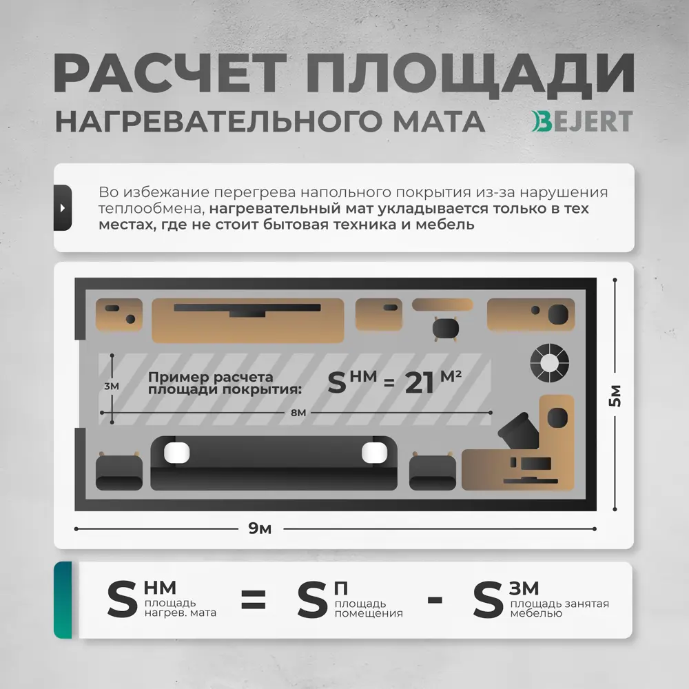 Фото 9 Нагревательный мат для теплого пола Bejert B740KM6.0-900M1-02 6 м² 900 Вт с черным механическим терморегулятором Фото 9 Нагревательный мат для теплого пола Bejert B740KM6.0-900M1-02 6 м² 900 Вт с черным механическим терморегулятором