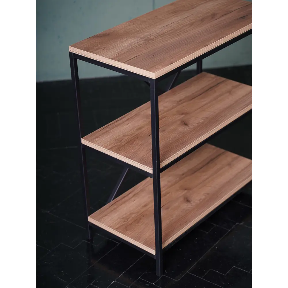 Фото 5 Стеллаж металлический Frenesie 60x65x30 см нагрузка до 15 кг металл цвет дуб крафт табачный Фото 5 Стеллаж металлический Frenesie 60x65x30 см нагрузка до 15 кг металл цвет дуб крафт табачный