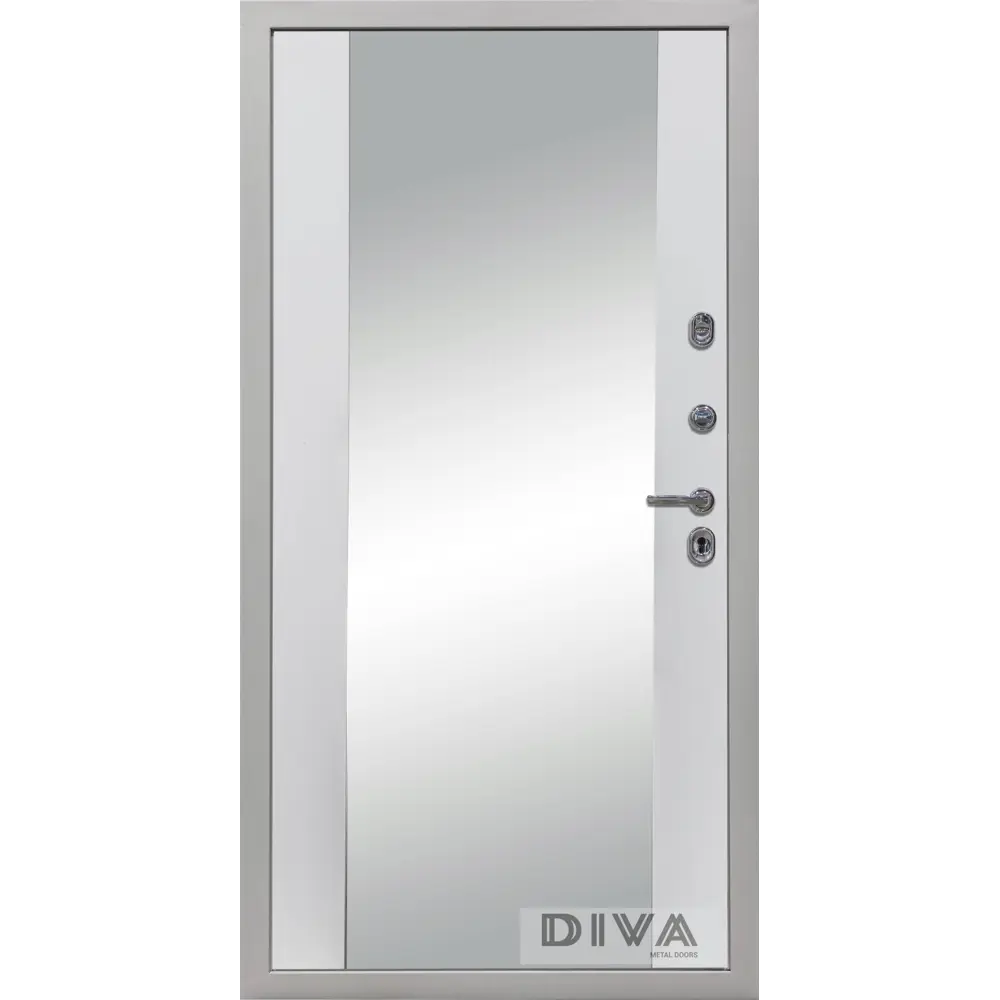 Фото 3 Входная дверь Diva МД-42 205x86см правый цвет Д15 белый софт/сандал серый с зеркалом Фото 3 Входная дверь Diva МД-42 205x86см правый цвет Д15 белый софт/сандал серый с зеркалом
