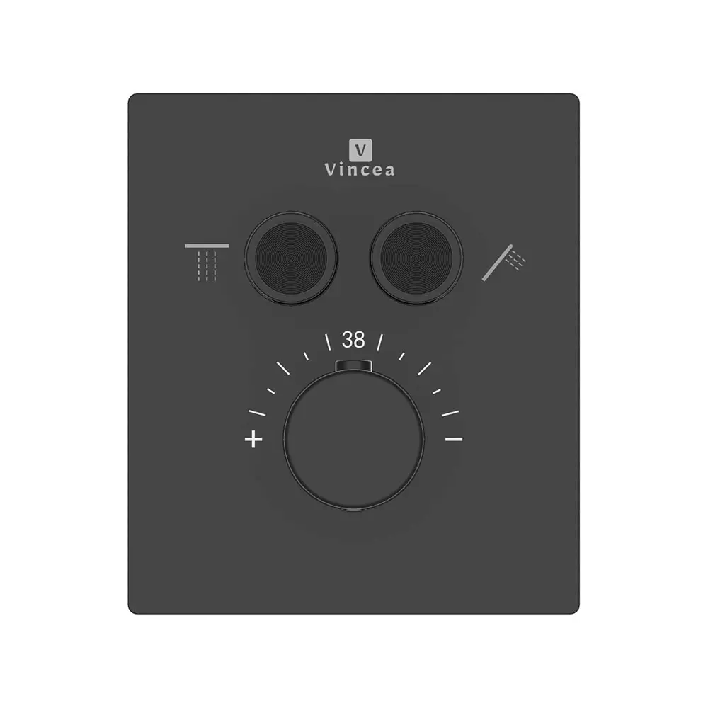 Фото Смеситель для душа встраиваемый Vincea VSCV-321T-MMB двухфункциональный термостатический цвет черный Фото Смеситель для душа встраиваемый Vincea VSCV-321T-MMB двухфункциональный термостатический цвет черный