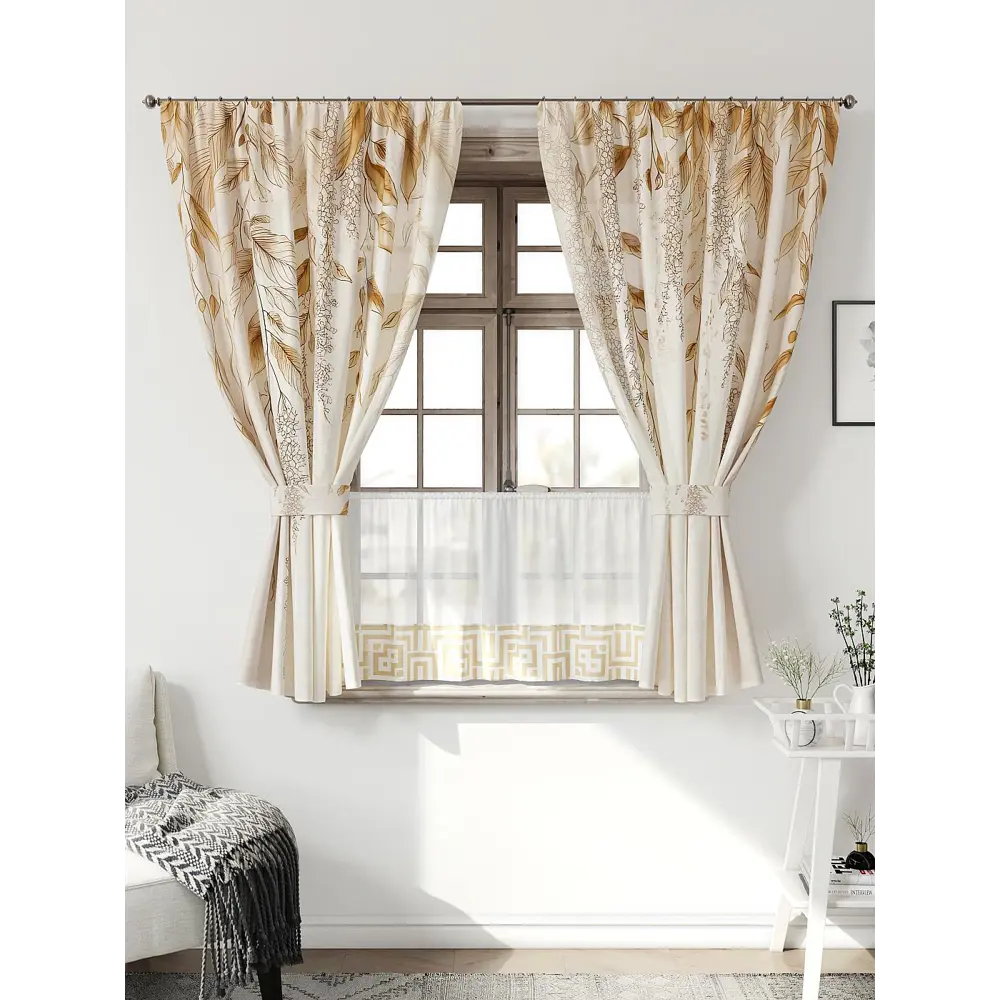 Фото Комплект штор Comfy way Иномик - 29 CW705029-160 на шторной ленте 160x150 см цвет бежевый Фото Комплект штор Comfy way Иномик - 29 CW705029-160 на шторной ленте 160x150 см цвет бежевый