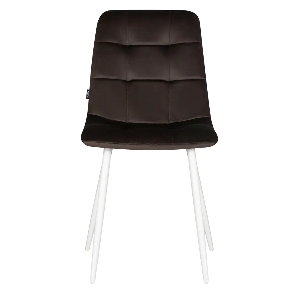 Фото 7 Комплект кухонных стульев 4 шт Dobrin Chilly a 005 46x46x55 см велюр цвет кофе ножки белые