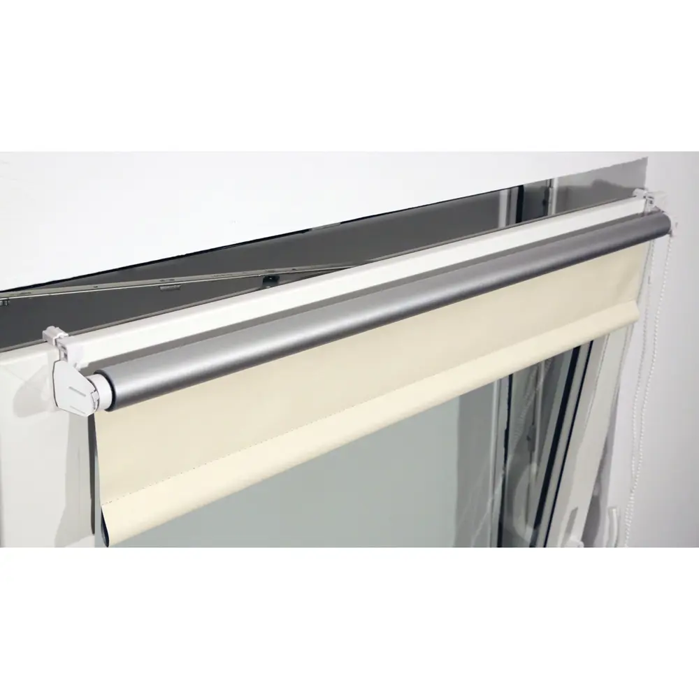 Фото 5 Рулонная штора Brabix Блэкаут 175x70 см цвет кремовый