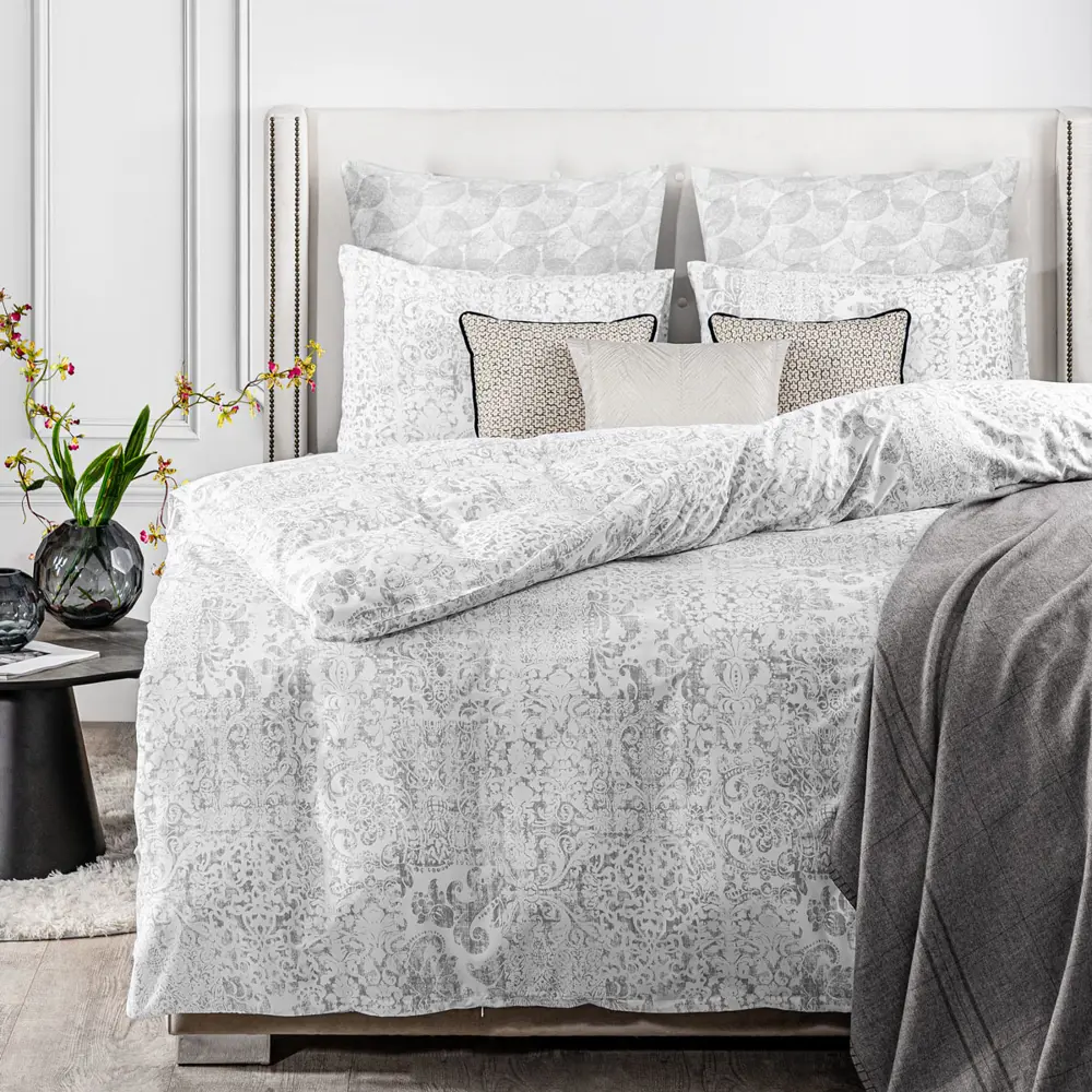 Фото 2 Комплект постельного белья MedSleep Ратен mdp922393, двуспальный, перкаль, серый Фото 2 Комплект постельного белья MedSleep Ратен mdp922393, двуспальный, перкаль, серый