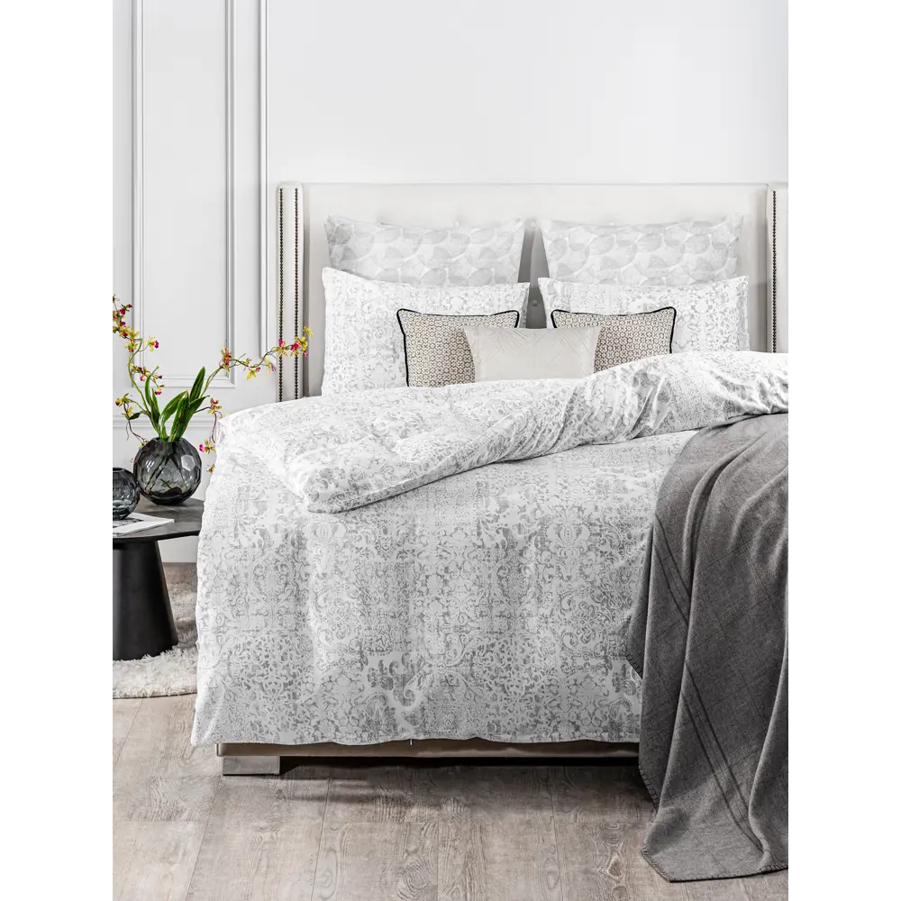 Фото 3 Комплект постельного белья MedSleep Ратен mdp922393, двуспальный, перкаль, серый Фото 3 Комплект постельного белья MedSleep Ратен mdp922393, двуспальный, перкаль, серый