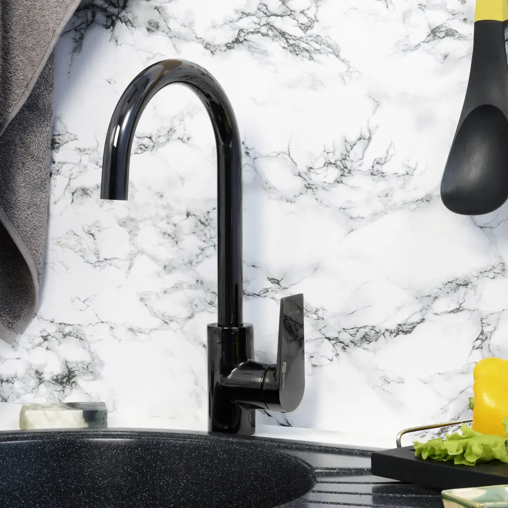 Фото 3 Смеситель для кухни Wasserkraft Glan, цвет черный Фото 3 Смеситель для кухни Wasserkraft Glan, цвет черный