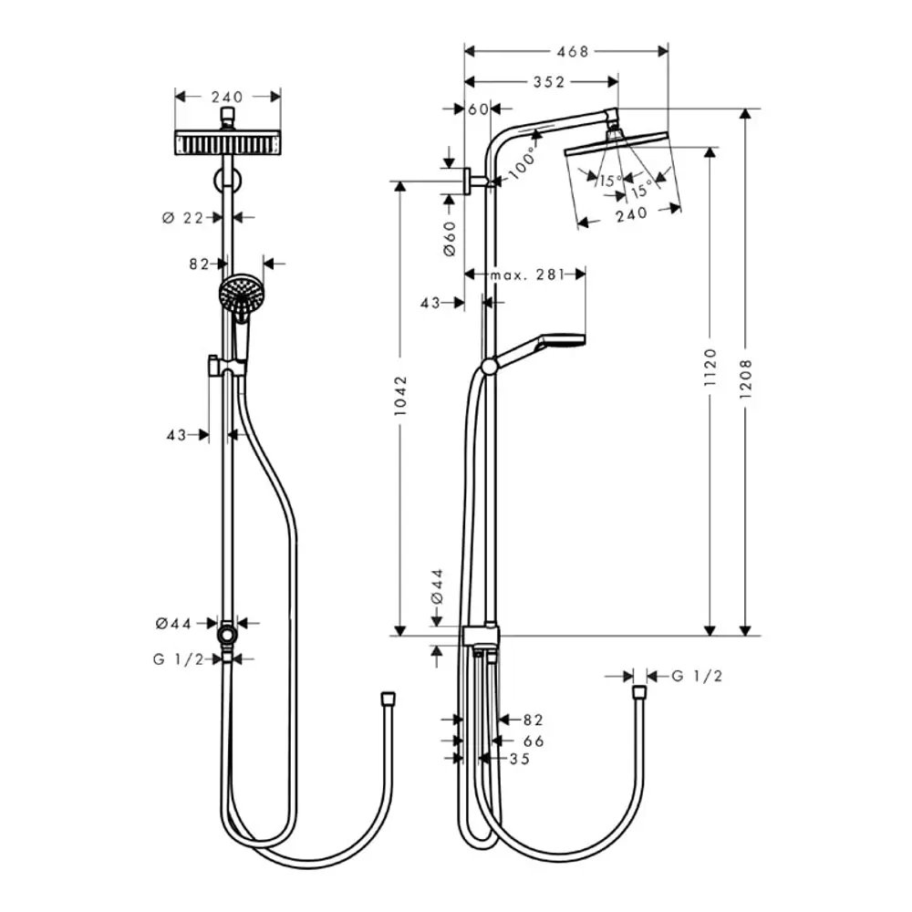 Фото 2 Душевая система Hansgrohe 27289000 Фото 2 Душевая система Hansgrohe 27289000