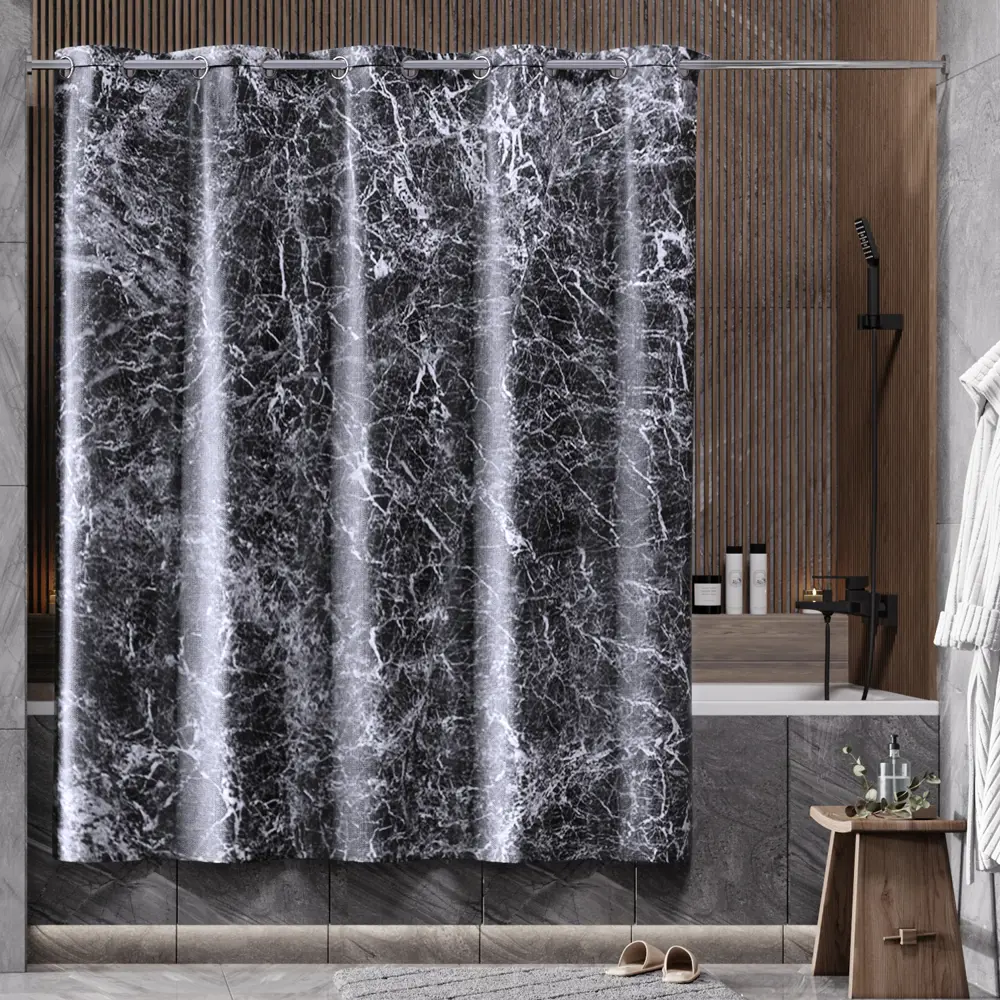 Фото Шторка для ванной комнаты Wasserkraft SC-85105 200x200см цвет черный Фото Шторка для ванной комнаты Wasserkraft SC-85105 200x200см цвет черный