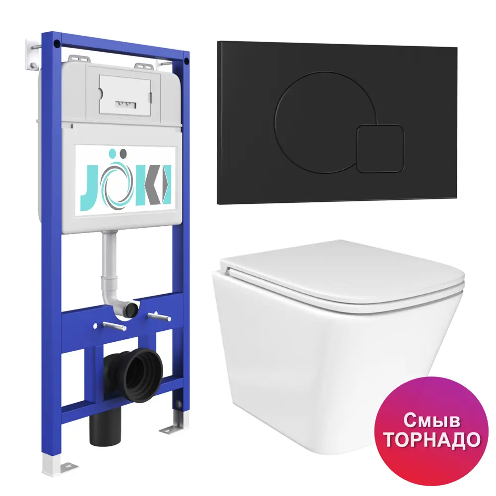 Фото Комплект инсталляция с унитазом Joki JKS303011023BM цвет белый Фото Комплект инсталляция с унитазом Joki JKS303011023BM цвет белый