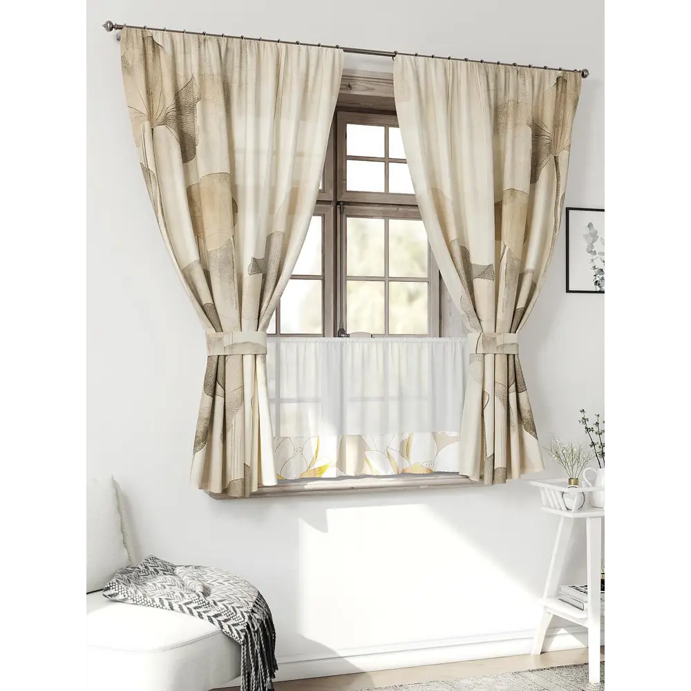 Фото 3 Комплект штор Comfy way Иномик - 67 CW705067-160 на шторной ленте 160x150 см цвет бежевый Фото 3 Комплект штор Comfy way Иномик - 67 CW705067-160 на шторной ленте 160x150 см цвет бежевый