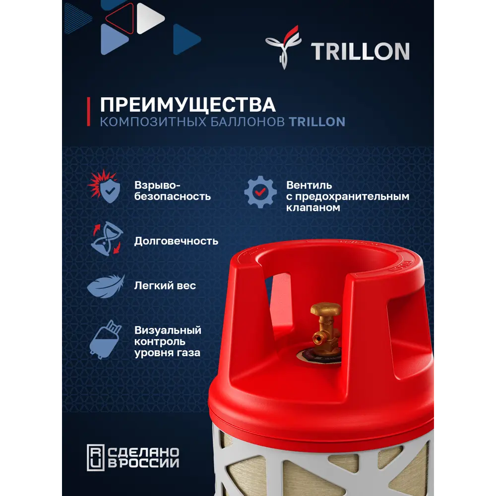 Фото 2 Баллон газовый композитный Trillon Classic 12.5л Фото 2 Баллон газовый композитный Trillon Classic 12.5л