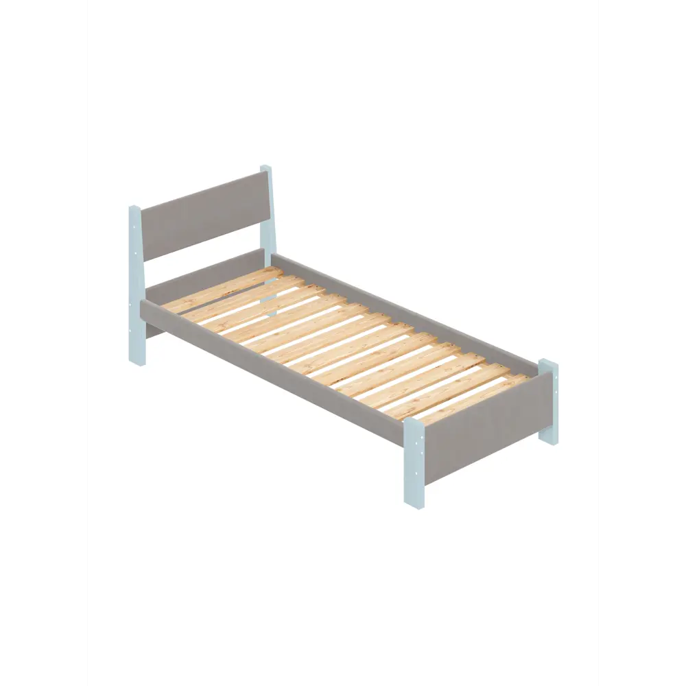 Фото 3 Кровать Solarius Мишка реечное основание mkr-obiv-rs15-gol70-200 80 x 80 x 210 см дерево цвет светло-серый/голубой Фото 3 Кровать Solarius Мишка реечное основание mkr-obiv-rs15-gol70-200 80 x 80 x 210 см дерево цвет светло-серый/голубой