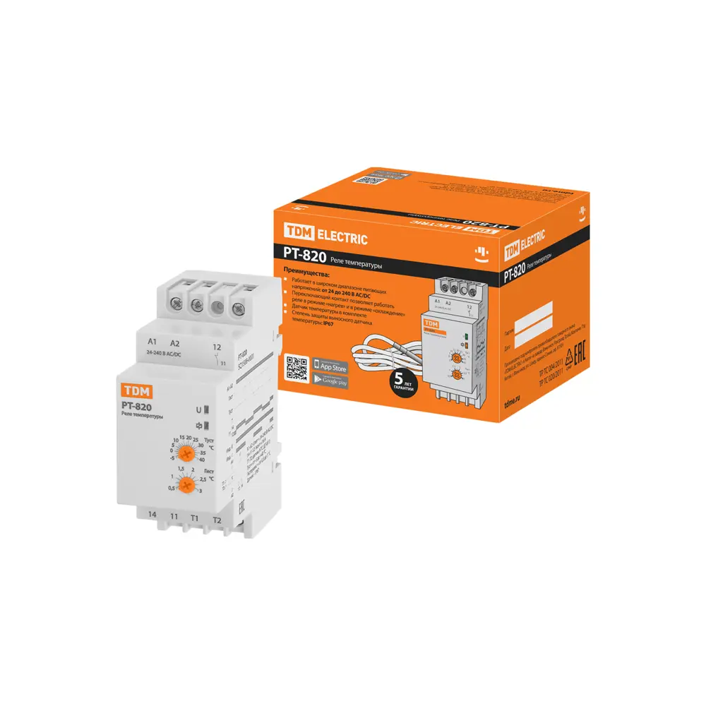 Фото Реле температуры Tdm electric РТ-820 24-240 В АС/DC Фото Реле температуры Tdm electric РТ-820 24-240 В АС/DC