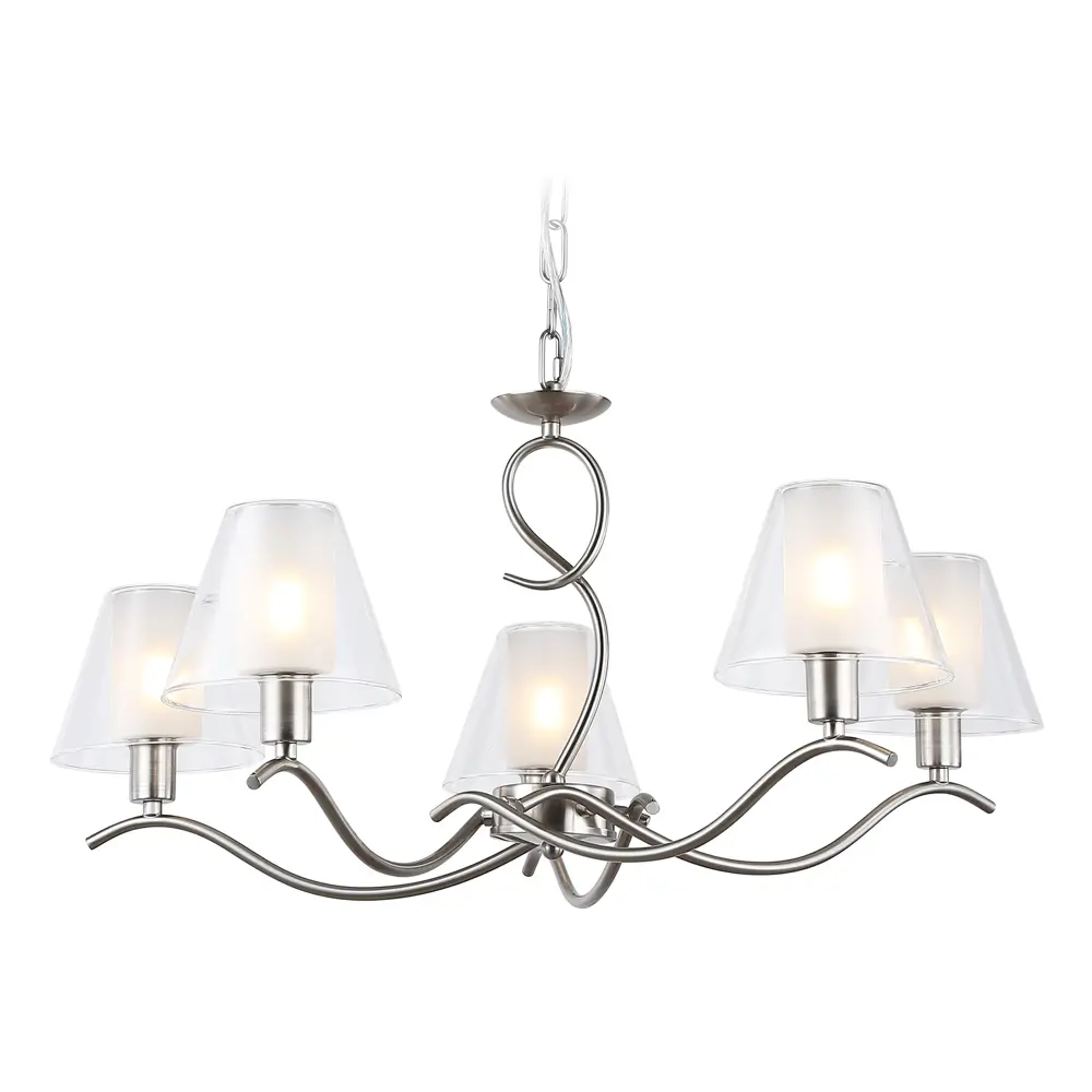 Фото Люстра подвесная Ambrella light High light Lh57081 5 ламп 20 м² цвет белый матовый, никель Фото Люстра подвесная Ambrella light High light Lh57081 5 ламп 20 м² цвет белый матовый, никель