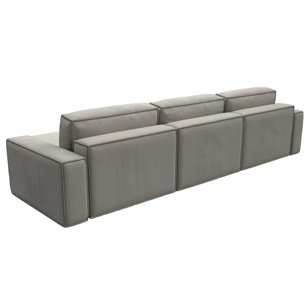 Фото 6 Диван угловой Прага Классик лонг правый угол Лига диванов 125534 357x88x170 см рогожка цвет амур 02 бежевый