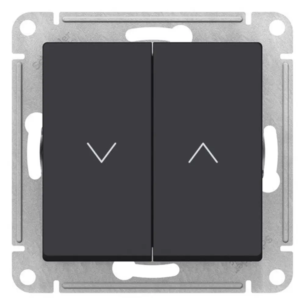 Фото Выключатель для жалюзи встраиваемый Systeme electric AtlasDesign ATN001019 2 клавиши цвет черный Фото Выключатель для жалюзи встраиваемый Systeme electric AtlasDesign ATN001019 2 клавиши цвет черный