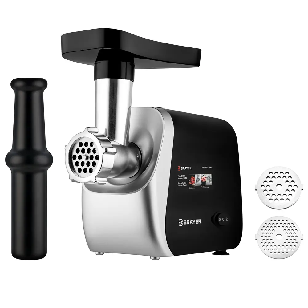 Фото 10 Электрическая мясорубка Brayer BR1609 2000 Вт цвет серый/черный Фото 10 Электрическая мясорубка Brayer BR1609 2000 Вт цвет серый/черный