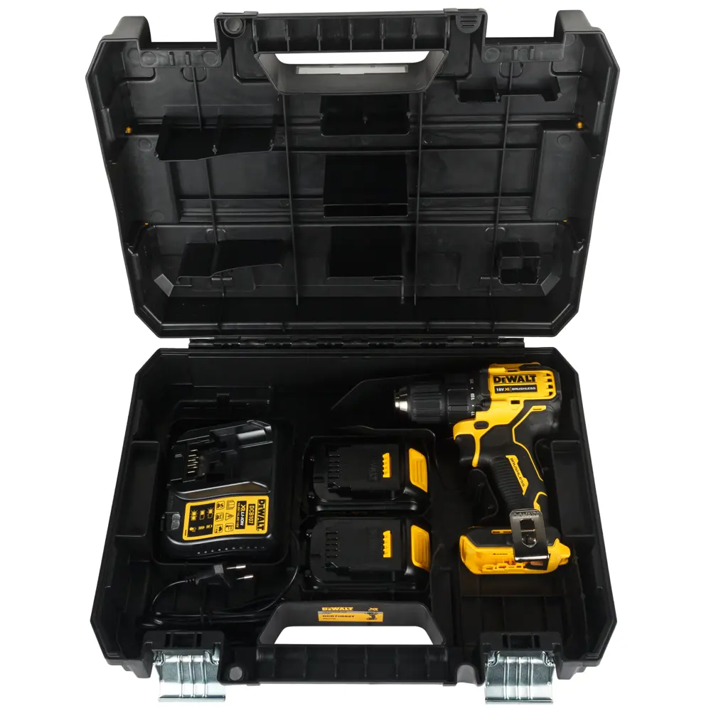 Фото Дрель-шуруповерт аккумуляторная бесщёточная Dewalt DCD708S2T-QW, 18 В Li-Ion 2x1.5 Ач Фото Дрель-шуруповерт аккумуляторная бесщёточная Dewalt DCD708S2T-QW, 18 В Li-Ion 2x1.5 Ач