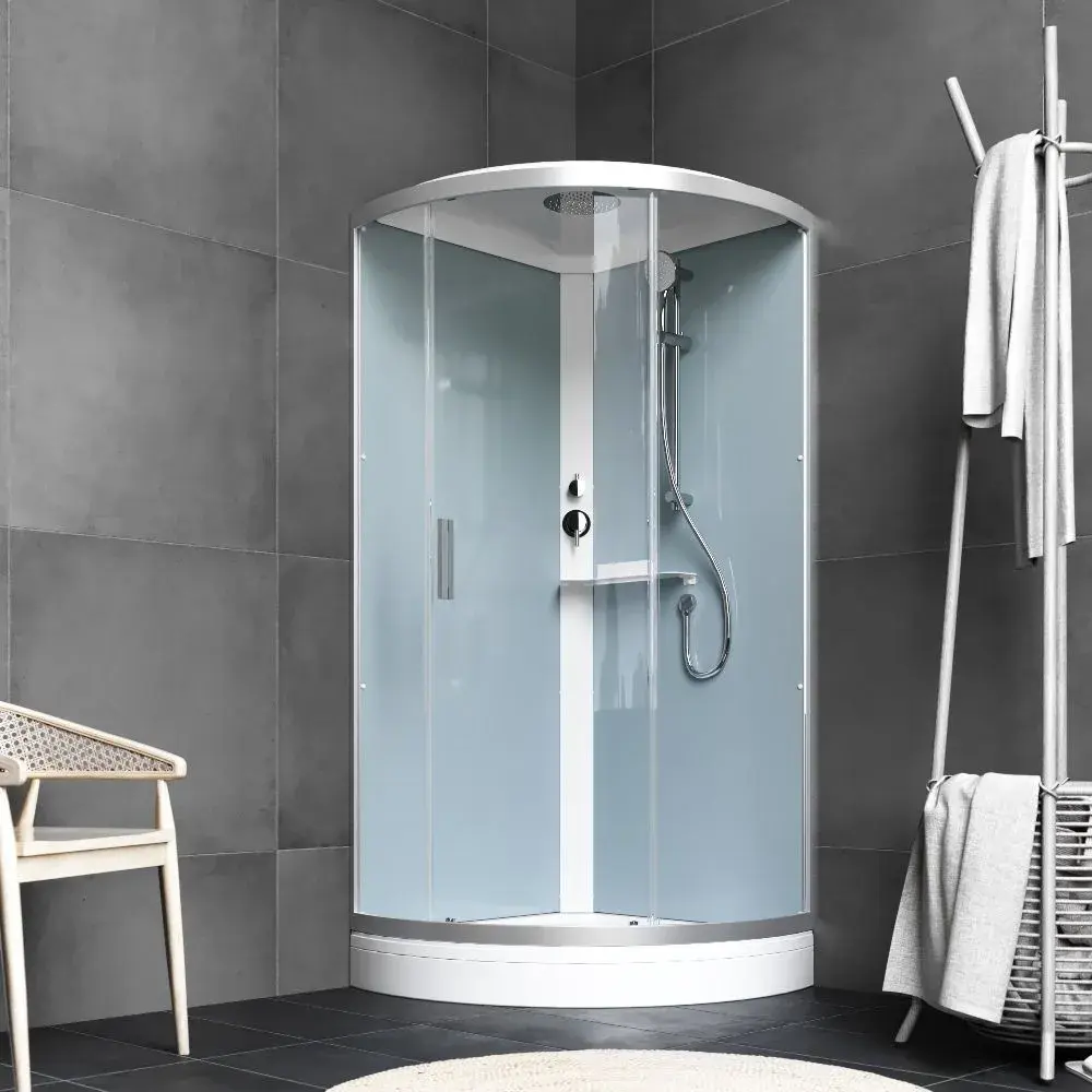 Фото 8 Душевая кабина Am.pm X-Joy W88C-401-090WT 90x90 см, с крышей, смеситель, полочка, низкий поддон Фото 8 Душевая кабина Am.pm X-Joy W88C-401-090WT 90x90 см, с крышей, смеситель, полочка, низкий поддон