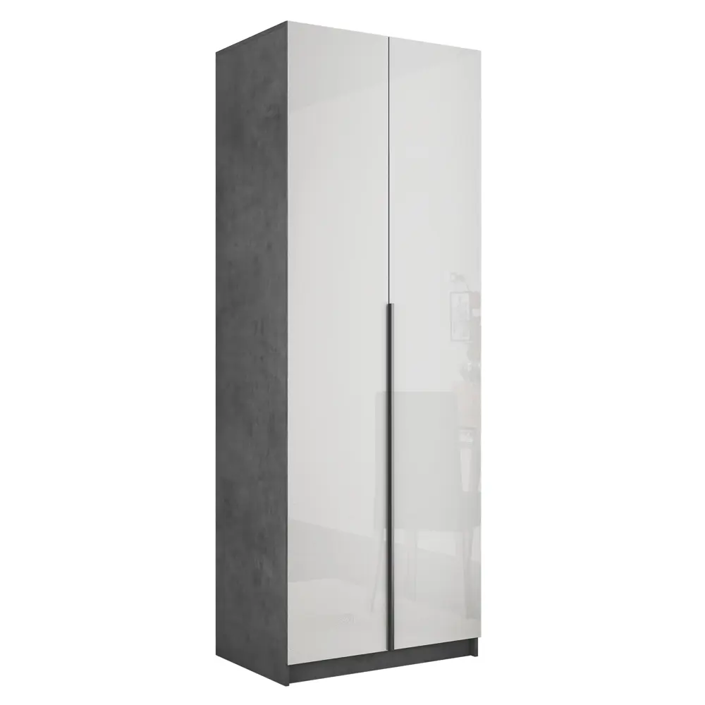 Фото 3 Шкаф распашной Мебельная компания е1 LCKSb_M1_800_BT 81x220x52.5 см ЛДСП цвет бетон