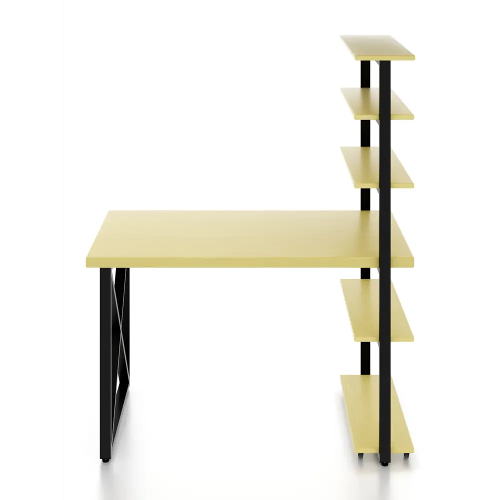 Фото 2 Стол Solarius loft с 5 полками столешница 40 мм 60x145x100 см крестообразные ножки крестообразные ножки сосна цвет ванильный Фото 2 Стол Solarius loft с 5 полками столешница 40 мм 60x145x100 см крестообразные ножки крестообразные ножки сосна цвет ванильный