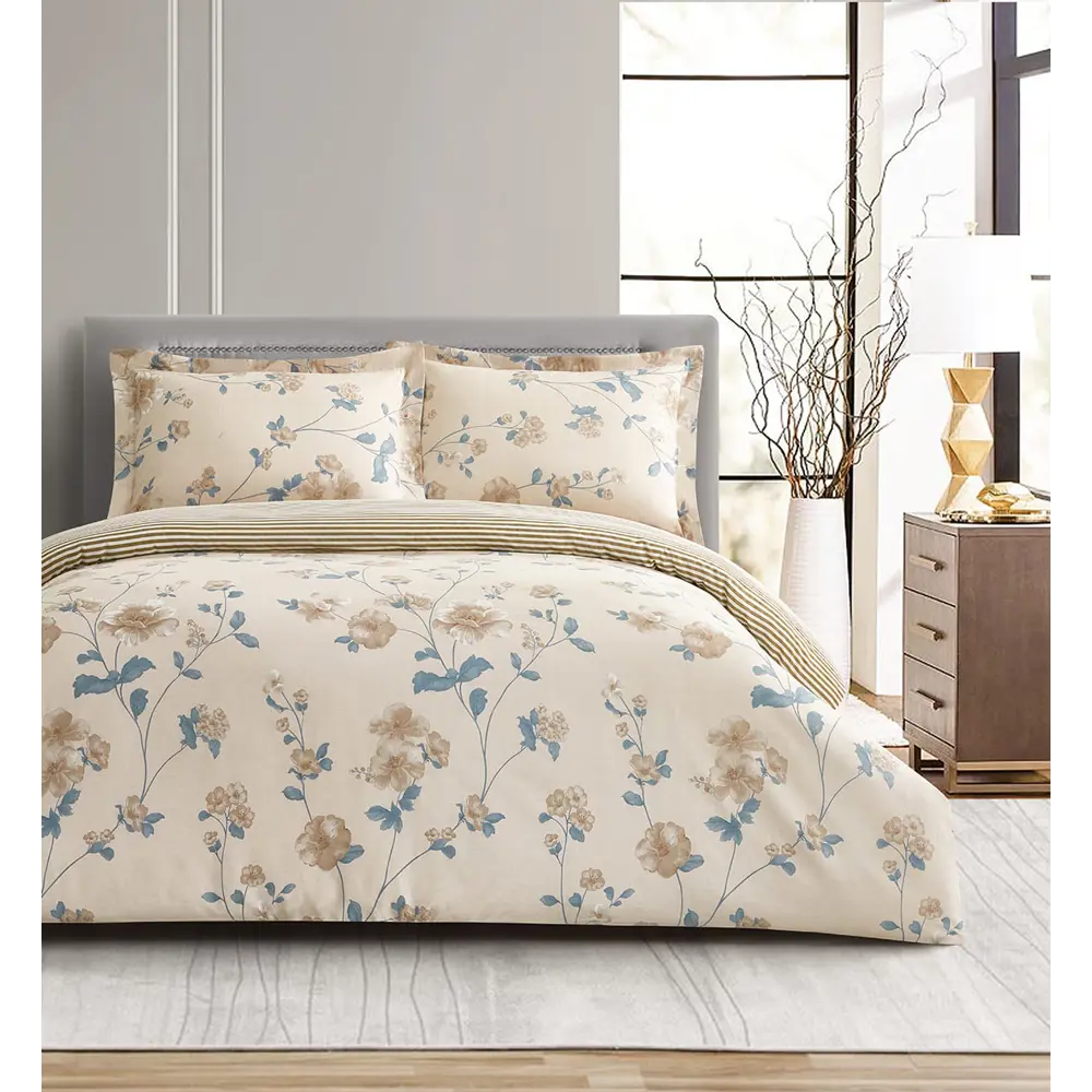 Фото 3 Комплект постельного белья 2-спальный Arya Home Simple Living Japonica 8680943243607, хлопок, цвет бежевый Фото 3 Комплект постельного белья 2-спальный Arya Home Simple Living Japonica 8680943243607, хлопок, цвет бежевый