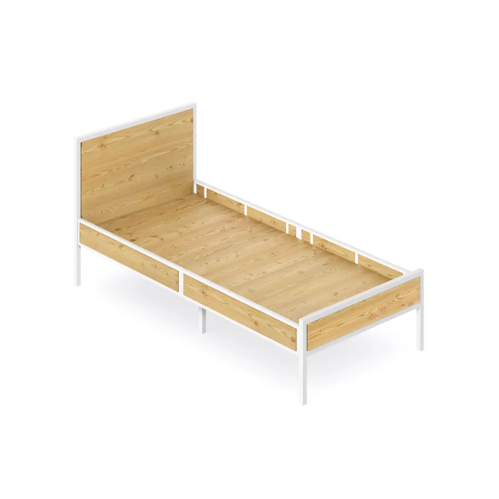 Фото Кровать Solarius Komp100loft-lak-white-full 105 x 89 x 206 см сосна цвет бежевый