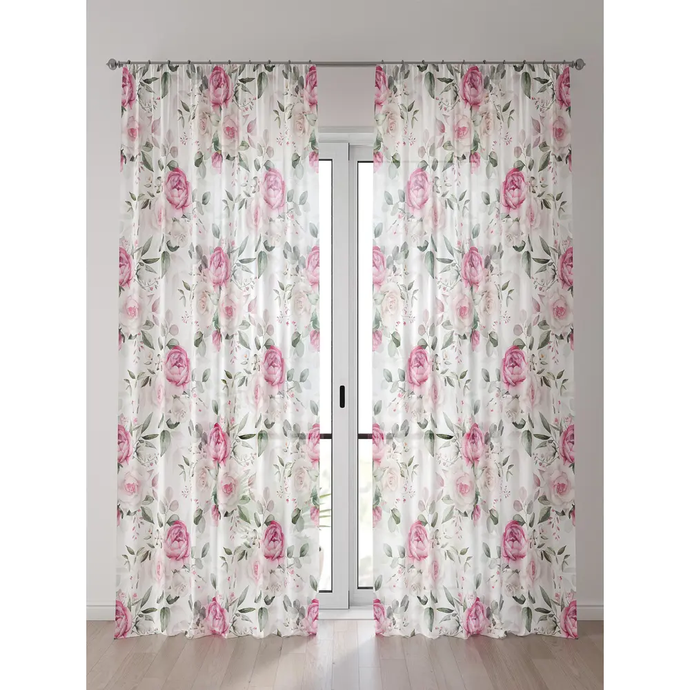 Фото Тюль Comfy Way Алоуна - 11 CW580011-240 150x240 см на шторной ленте цвет зеленый 2 шт