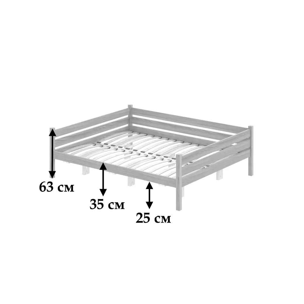 Фото 4 Кровать Solarius Tahta120-200bel-orto 130 x 63 x 210 см сосна цвет белый
