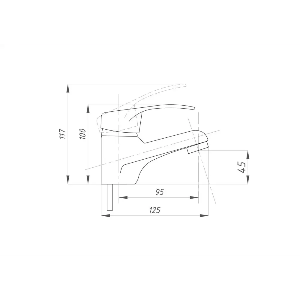 Фото 2 Смеситель для раковины Псм-профсан PSM 104 5 однорычажный цвет хром