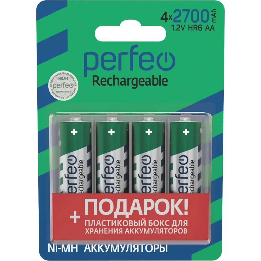 Фото Аккумулятор Perfeo AA 2700 мАч 4 шт. Фото Аккумулятор Perfeo AA 2700 мАч 4 шт.