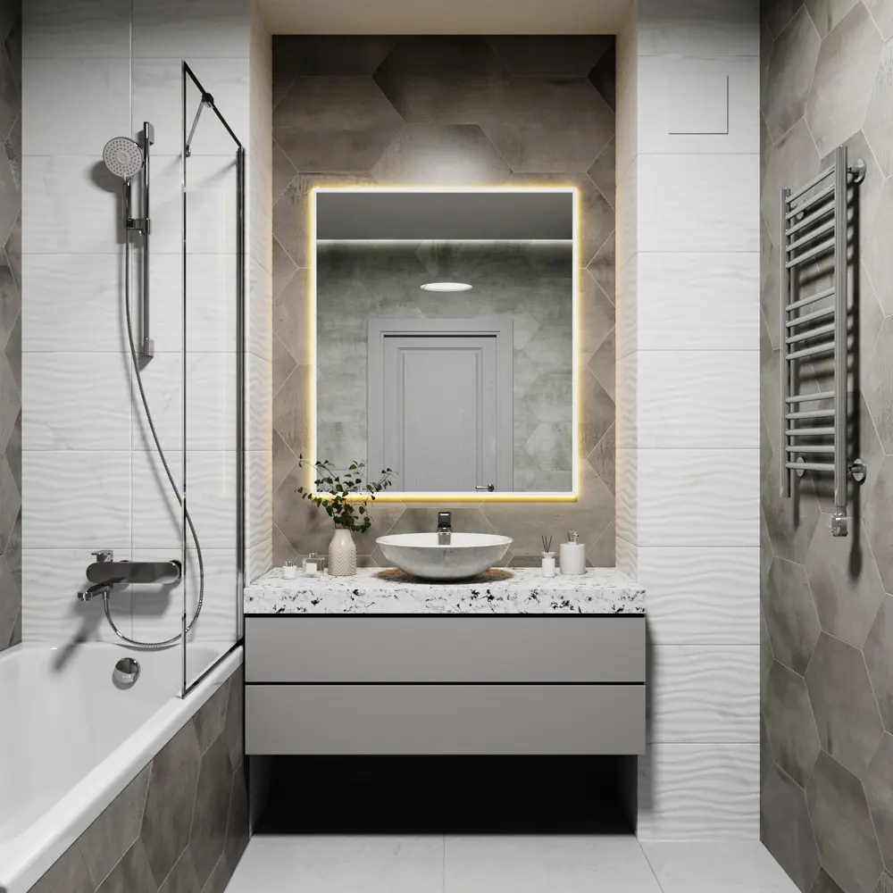 Фото 3 Зеркало со встроенной подсветкой One mirror 11090бст 90x110 см Фото 3 Зеркало со встроенной подсветкой One mirror 11090бст 90x110 см