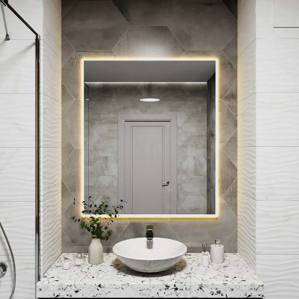 Фото Зеркало со встроенной подсветкой One mirror 11090бст 90x110 см Фото Зеркало со встроенной подсветкой One mirror 11090бст 90x110 см