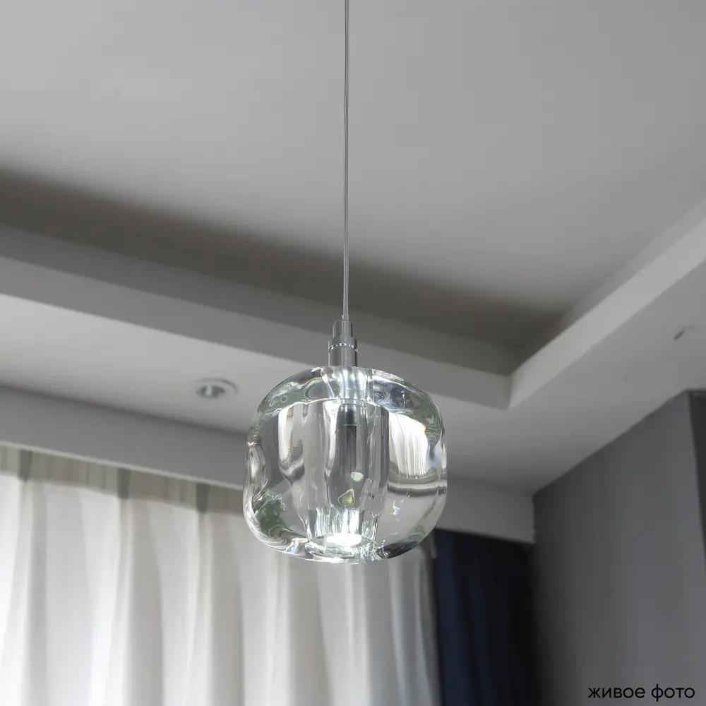 Фото 4 Светильник подвесной Crystal Lux Box sp1 chrome-transparent 1 лампа 2 м² цвет хром Фото 4 Светильник подвесной Crystal Lux Box sp1 chrome-transparent 1 лампа 2 м² цвет хром