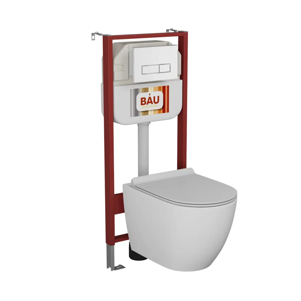 Фото Комплект инсталляция с унитазом Bauedge NEO45700-BL0001-PRO-2-Q00018 цвет белый Фото Комплект инсталляция с унитазом Bauedge NEO45700-BL0001-PRO-2-Q00018 цвет белый