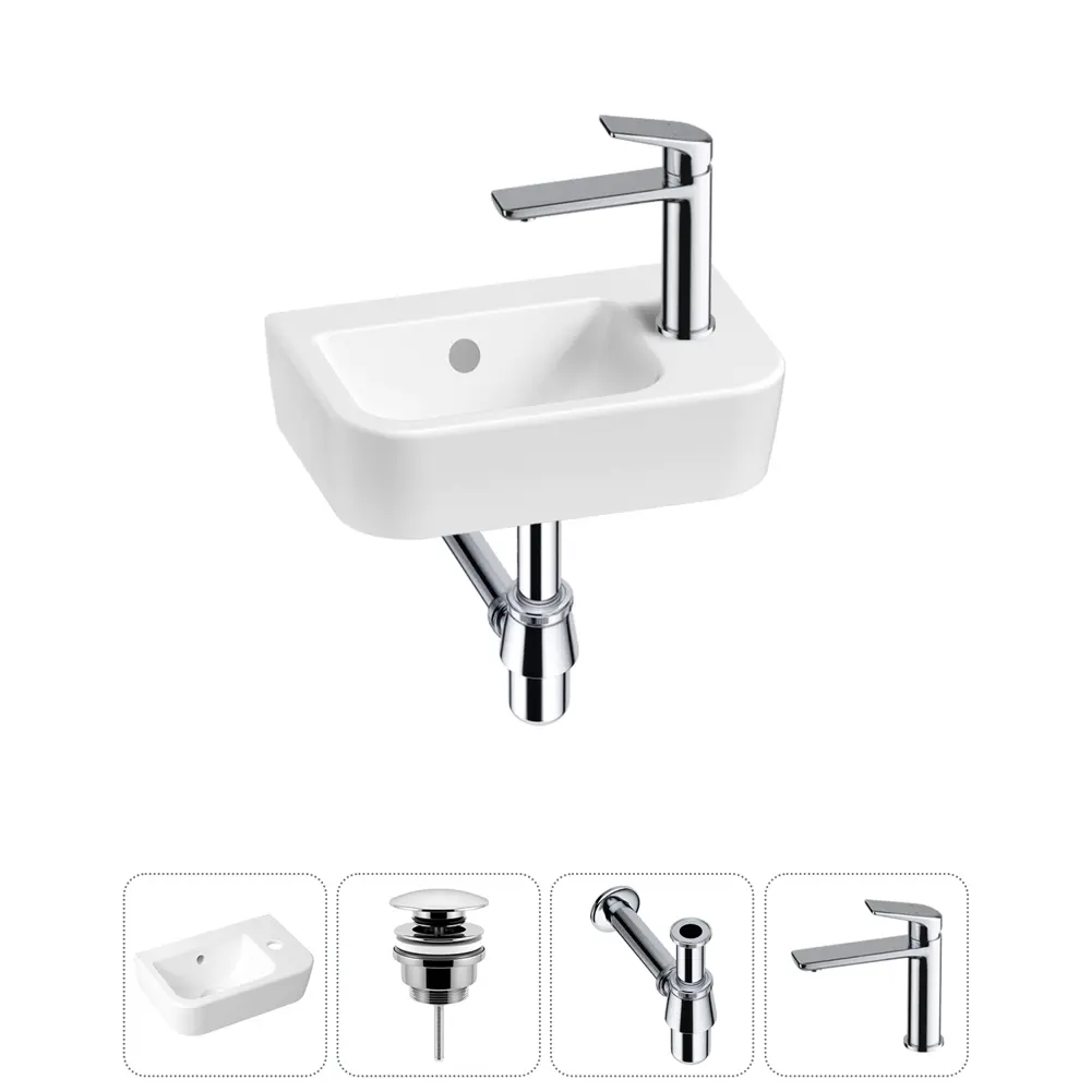 Фото Раковина Lavinia boho one 20217344R 37см цвет раковина 4 в 1: донный клапан, сифон, смеситель