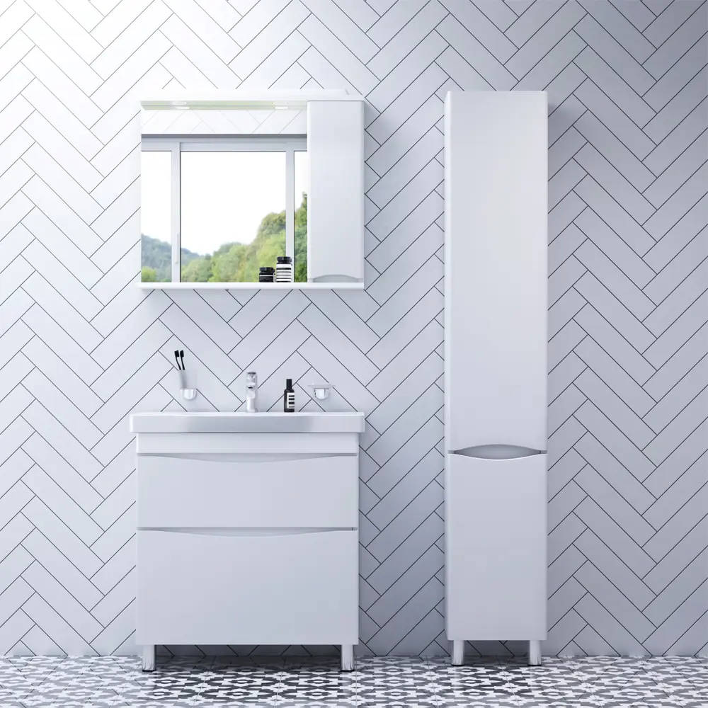 Фото 7 Тумба под раковину напольная Am.pm M80FSX0802WC080WG-P22 80см цвет белый Фото 7 Тумба под раковину напольная Am.pm M80FSX0802WC080WG-P22 80см цвет белый