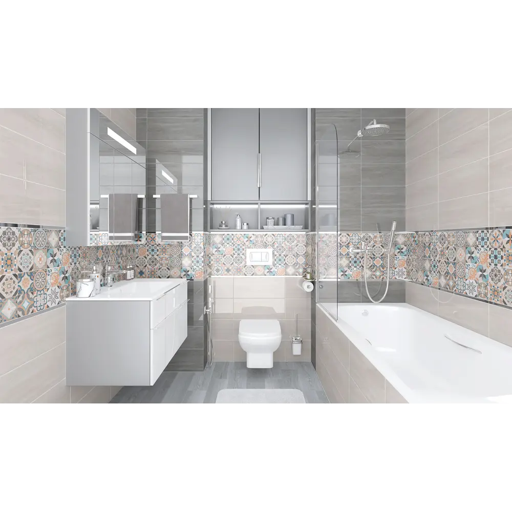Фото 3 Керамическая плитка Laparet Oliver х9999284068 20x50см 1.1 м² цвет разноцветный, цена за упаковку Фото 3 Керамическая плитка Laparet Oliver х9999284068 20x50см 1.1 м² цвет разноцветный, цена за упаковку