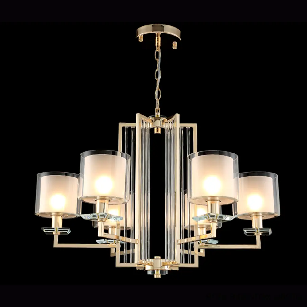 Фото 3 Люстра подвесная Crystal lux Nicolas sp-pl6 gold-white 6 ламп 14 м² цвет золото/прозрачный Фото 3 Люстра подвесная Crystal lux Nicolas sp-pl6 gold-white 6 ламп 14 м² цвет золото/прозрачный