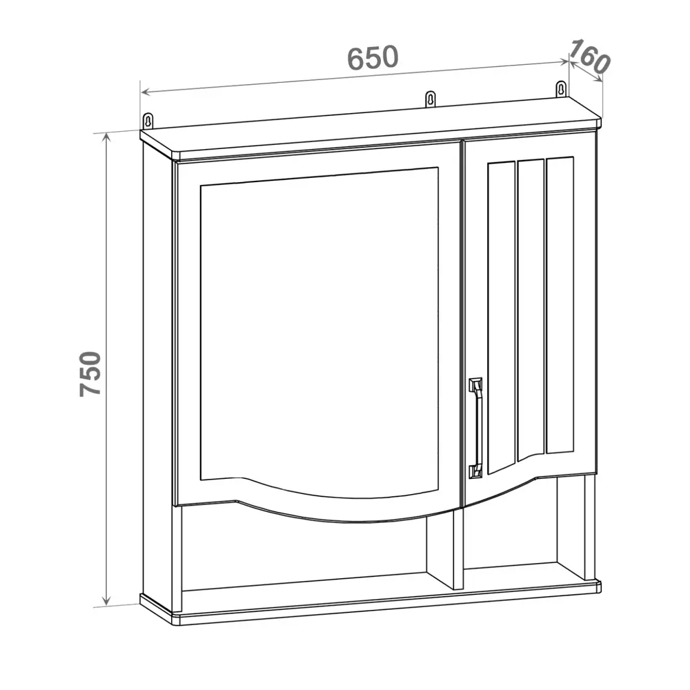 Фото 5 Зеркальный шкаф Runo Марсель 75x65 см эмаль цвет синий