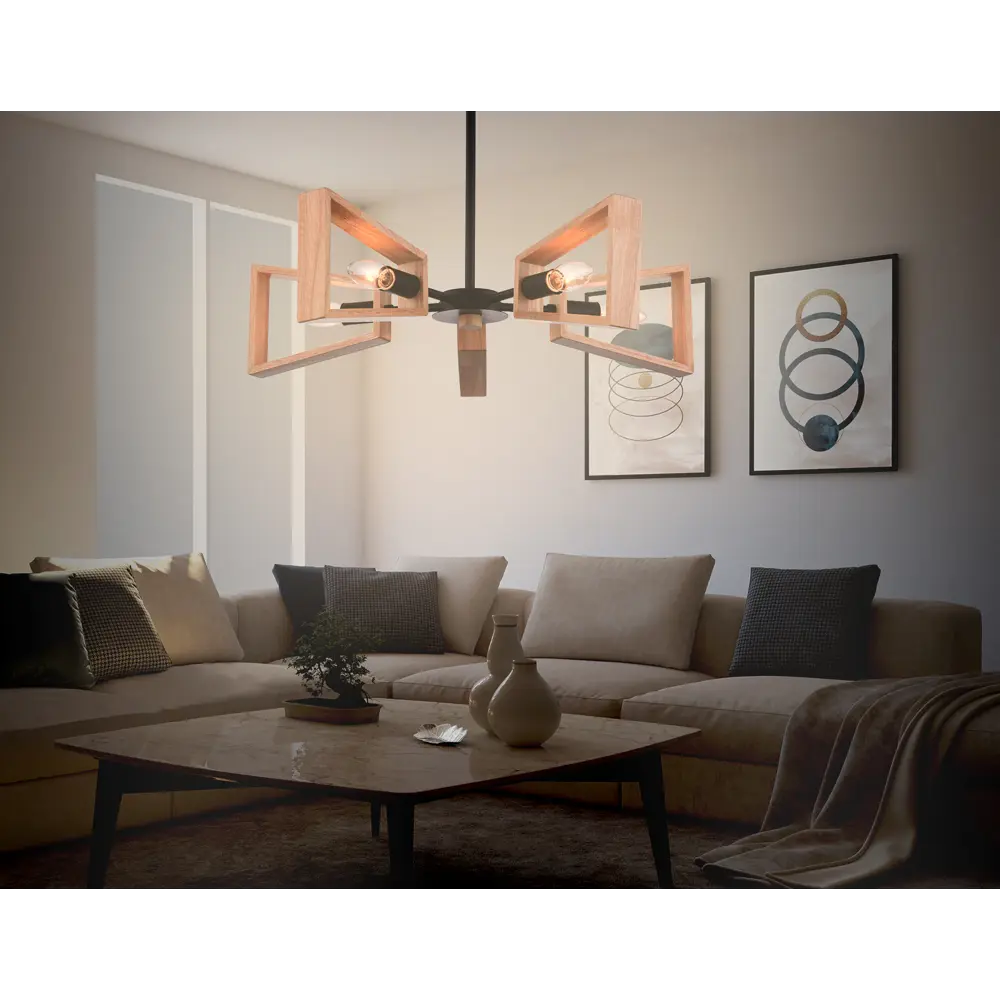 Фото 7 Люстра на штанге Ambrella Light Traditional Ambr_tr80495 5 ламп 11.79 м² цвет светлое дерево/черный Фото 7 Люстра на штанге Ambrella Light Traditional Ambr_tr80495 5 ламп 11.79 м² цвет светлое дерево/черный