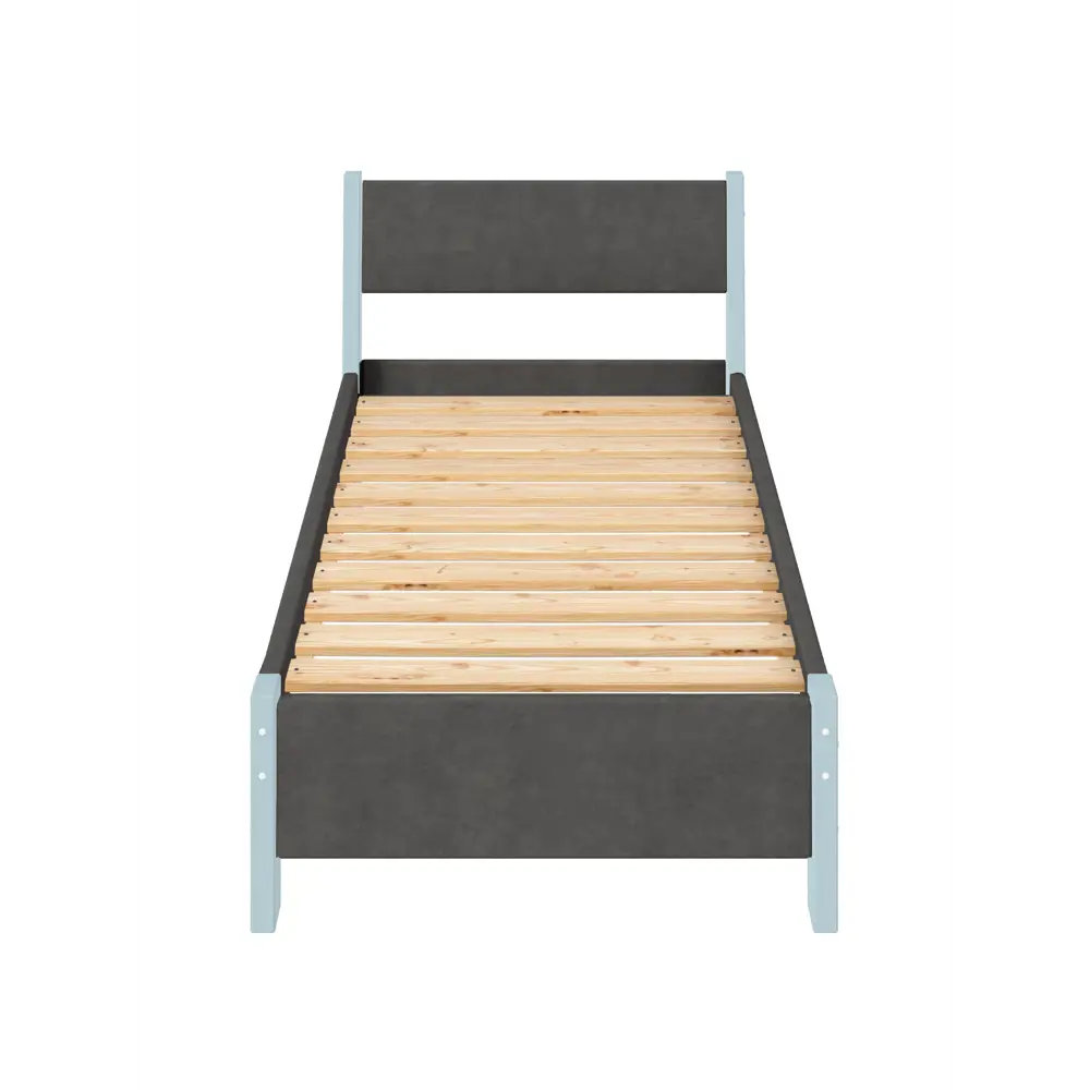 Фото 4 Кровать Solarius Мишка реечное основание mkr-obiv-rs17-gol100-200 110 x 80 x 210 см дерево цвет темно-серый/голубой Фото 4 Кровать Solarius Мишка реечное основание mkr-obiv-rs17-gol100-200 110 x 80 x 210 см дерево цвет темно-серый/голубой