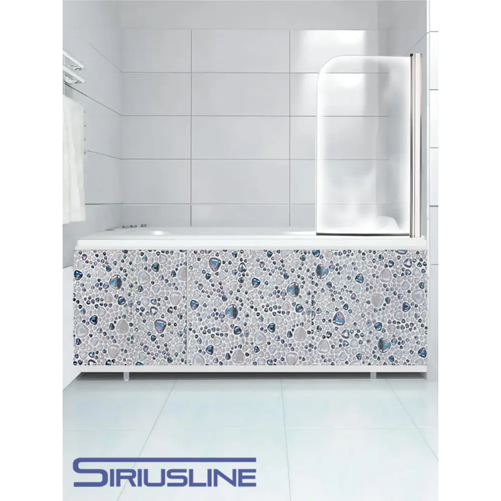 Фото Экран под ванну Siriusline 170 см пластиковый профиль цвет Жемчуг Фото Экран под ванну Siriusline 170 см пластиковый профиль цвет Жемчуг
