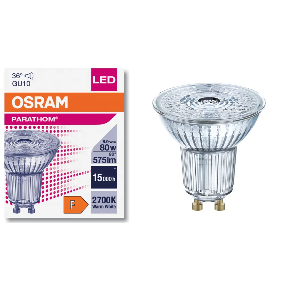 Фото 4 Набор ламп светодиодных Osram 4058075608894-10 GU10 220-240 В 6.9 Вт спот 575 Лм теплый белый (желтый) свет 10 шт Фото 4 Набор ламп светодиодных Osram 4058075608894-10 GU10 220-240 В 6.9 Вт спот 575 Лм теплый белый (желтый) свет 10 шт