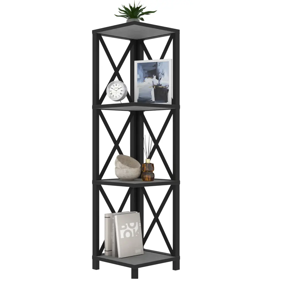 Фото Стеллаж с полками Make mebel Лофт Слим-4 29x112x29 см нагрузка до 20 кг металл цвет антрацит Фото Стеллаж с полками Make mebel Лофт Слим-4 29x112x29 см нагрузка до 20 кг металл цвет антрацит