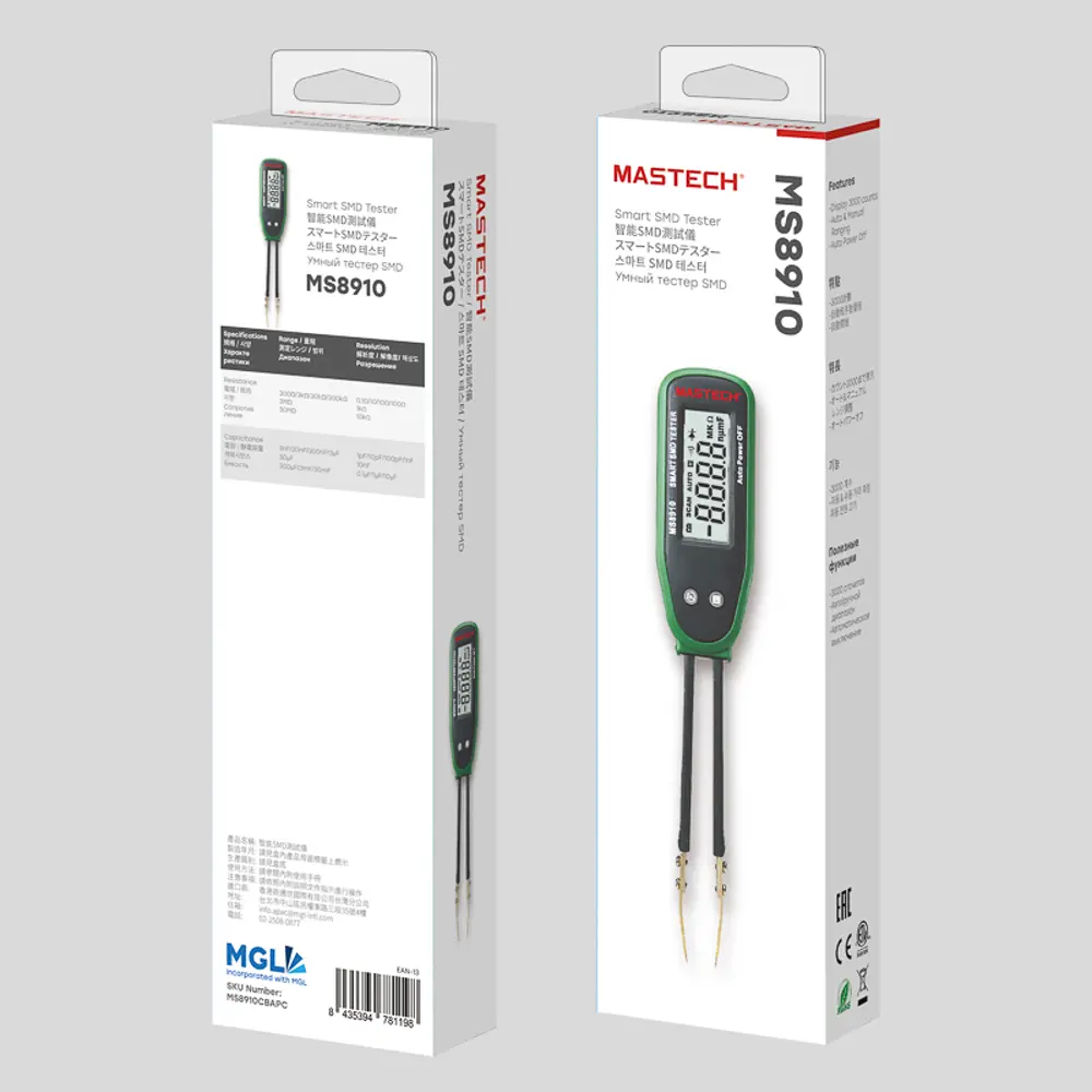 Фото 9 Мультиметр для чип-компонентов (SMD-тестер) Mastech MS8910 Фото 9 Мультиметр для чип-компонентов (SMD-тестер) Mastech MS8910
