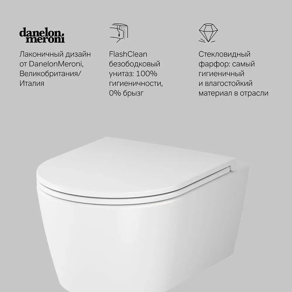 Фото 4 Унитаз подвесной Am.pm C8F1700SC_7214 безободковый с сиденьем микролифт Фото 4 Унитаз подвесной Am.pm C8F1700SC_7214 безободковый с сиденьем микролифт